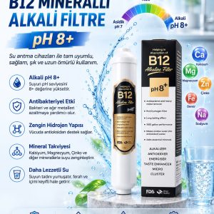 WATERSEA ORJİNAL B12 MİNERALLİ ALKALİ FİLTRE PH8,5