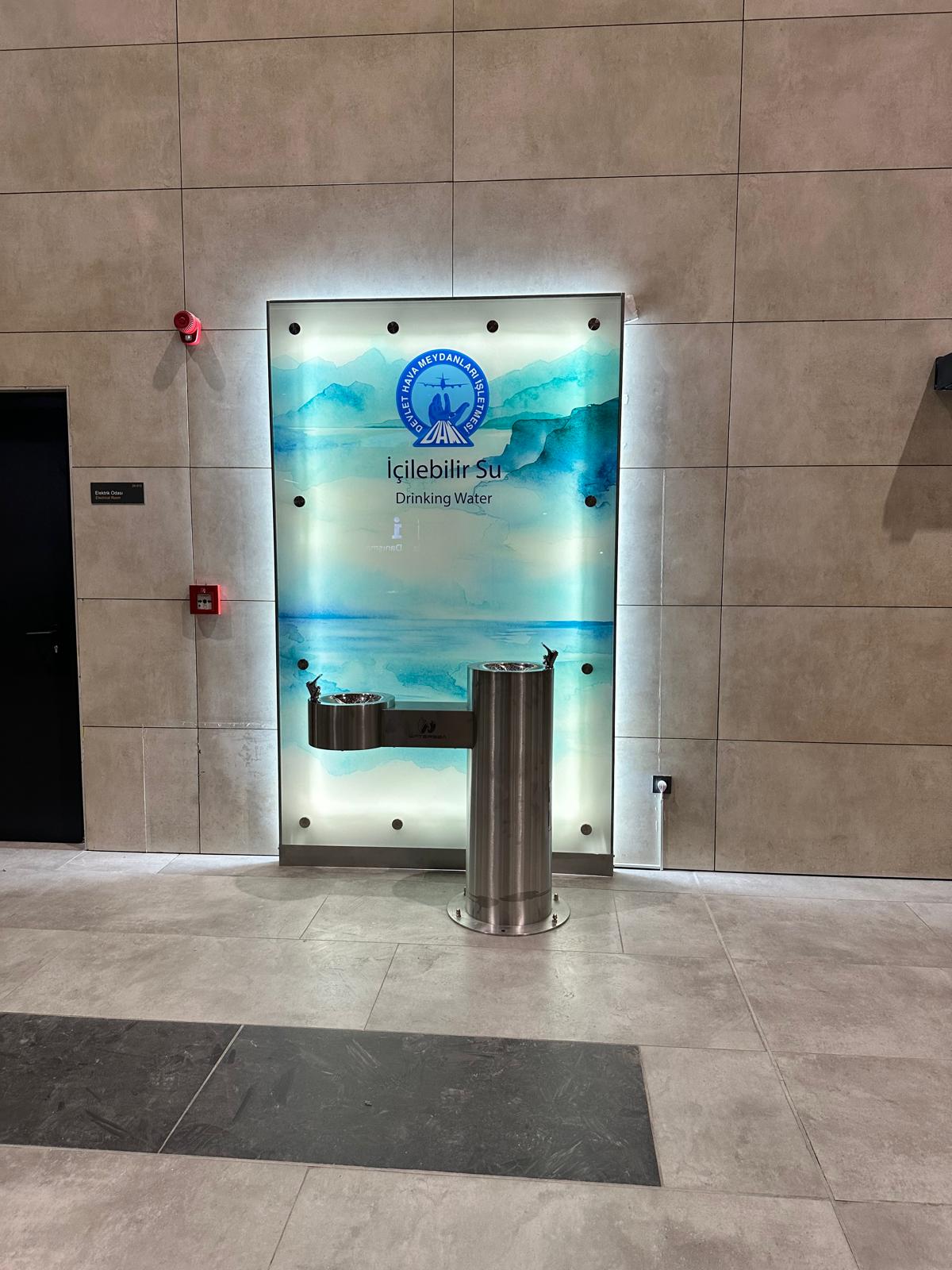 Kayseri Havalimanı WATERSEA paslanmaz içme suyu sebilleri